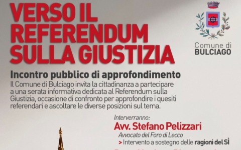 Bulciago ospita un incontro sul referendum per la giustizia