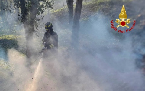 Incendi boschivi e vento forte, emergenza in Lecchese