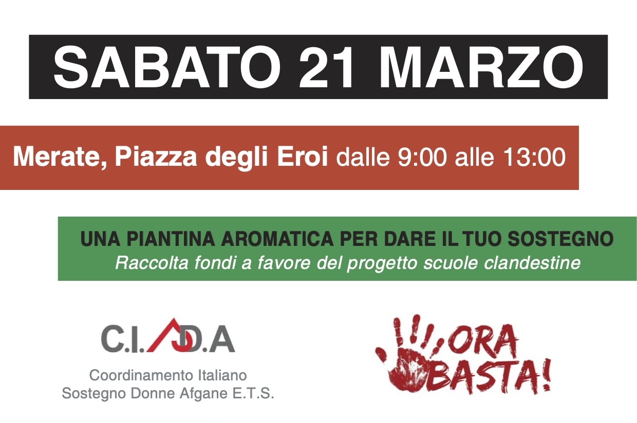 Merate: raccolta fondi per le donne afghane con “Ora Basta”