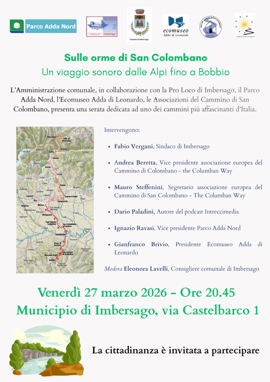 “Sulle orme di San Colombano”, evento il 27 marzo a Imbersago