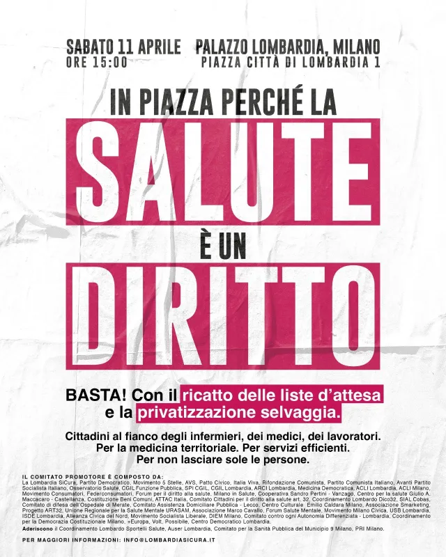 La salute è un diritto: gli Sportelli partecipano alla manifestazione di sabato