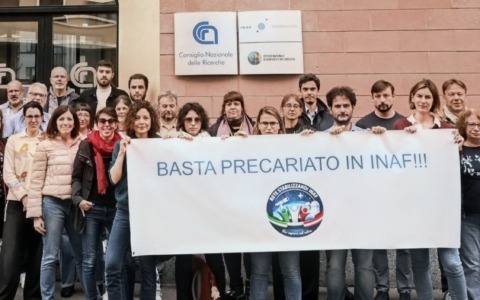Ricercatori dell’Osservatorio in protesta contro il precariato