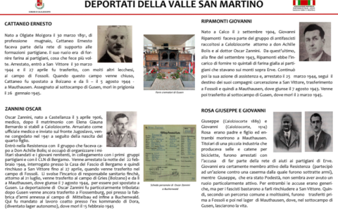 Inaugurazione di una targa per i deportati Ernesto Cattaneo e Giovanni Ripamonti